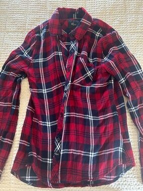 Rails Red, Navy & White Plaid Shirt